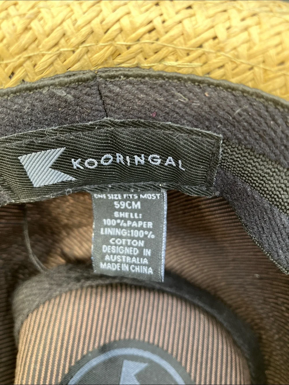 NWOT Kooringal straw paper hat